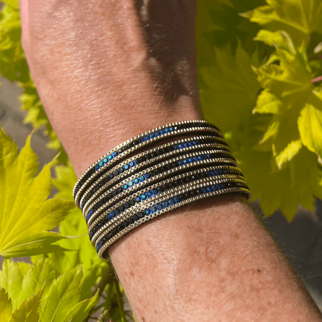 Multi Strand Blue Sparkle Wrap Bracelet