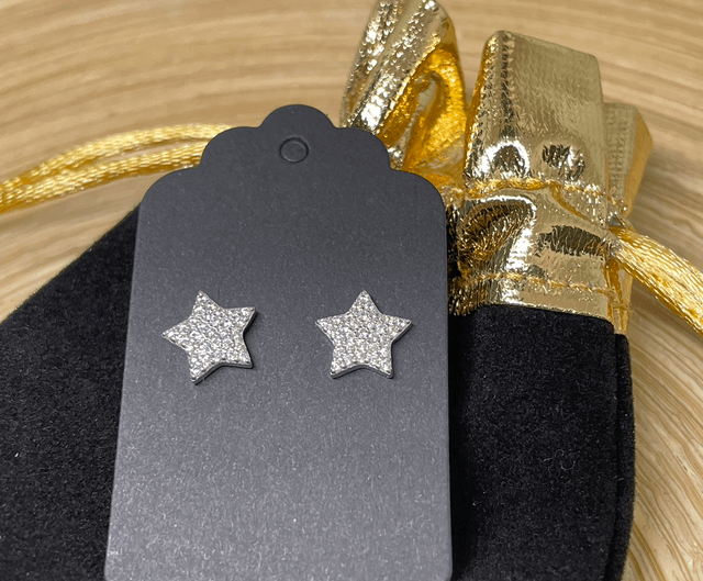 Sparkling Stars Sterling Silver Stud Earrings