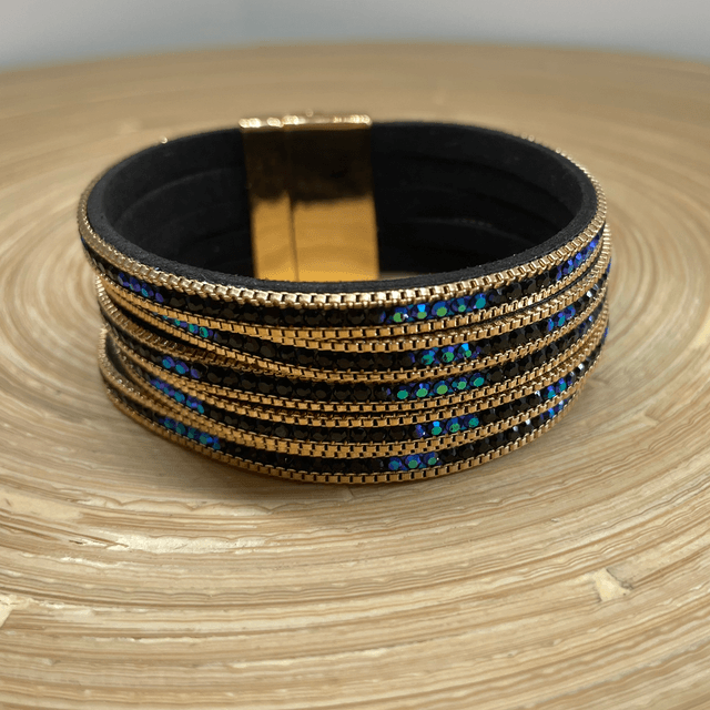 Multi Strand Blue Sparkle Wrap Bracelet