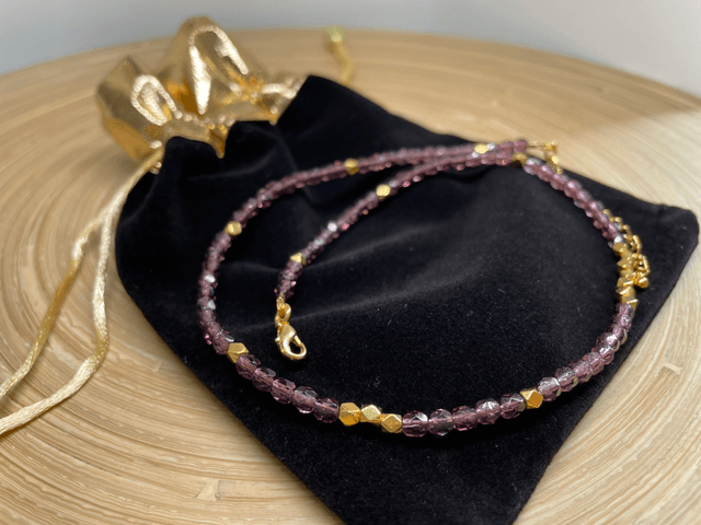 Amethyst Czech Glass Bead Necklace