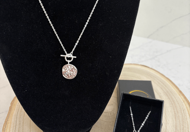 Sterling Silver Pendant Toggle Necklace