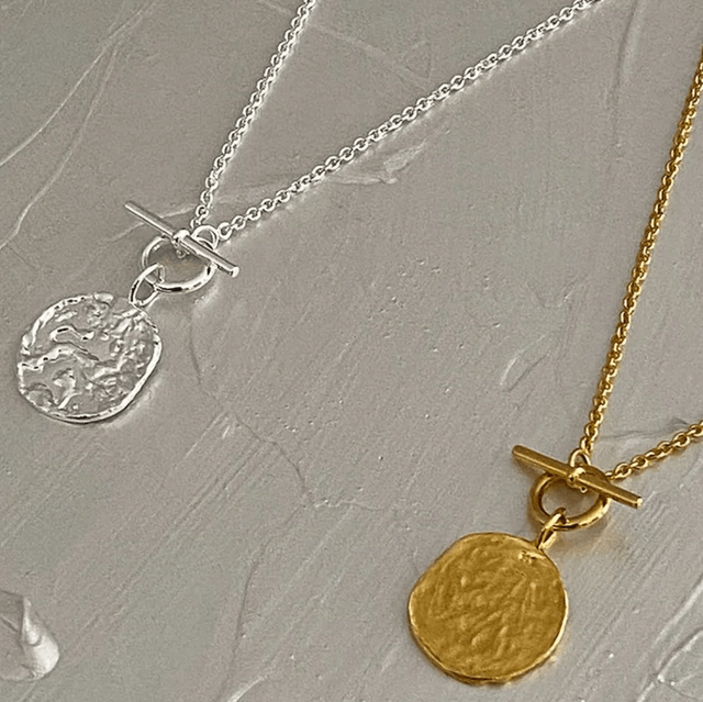 Sterling Silver Pendant Toggle Necklace