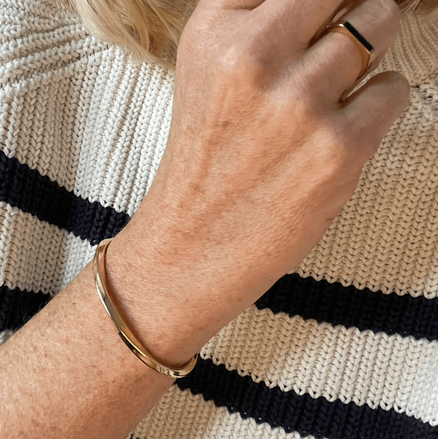 Stainless Steel Twisted Gold Bangle 