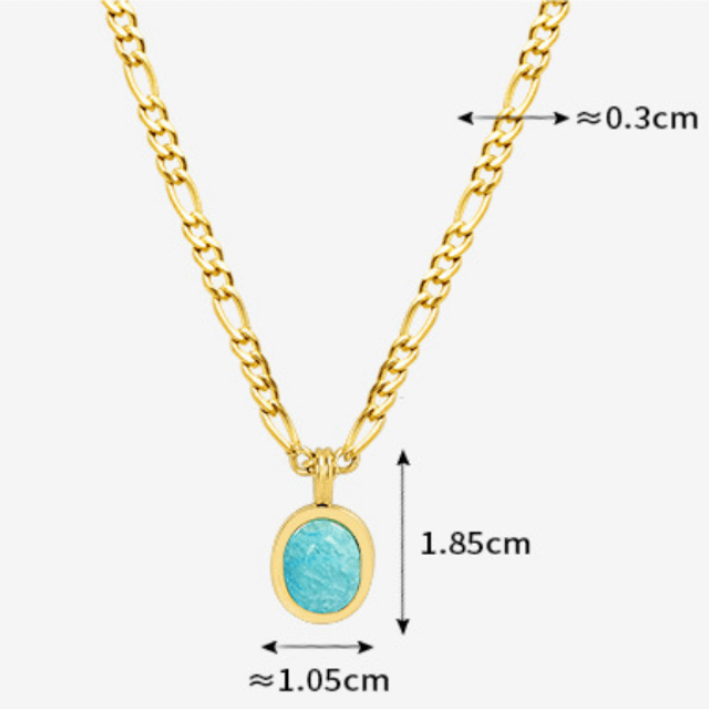 Natural Stone Stainless Steel Chain Necklace