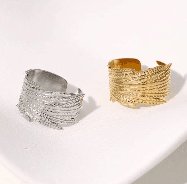 Feather Stainless Steel Ring