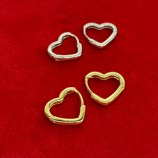Stainless Steel Heart Huggie Earrings