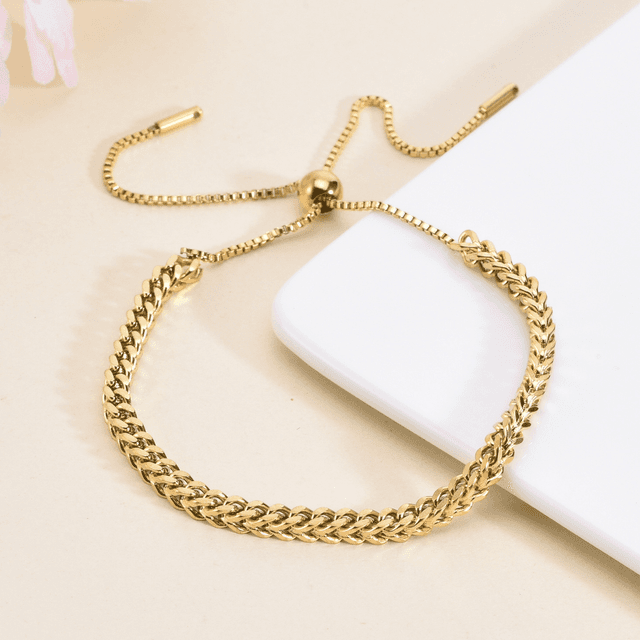 Wheat Chain Gold Stainless Steel Bracelet 