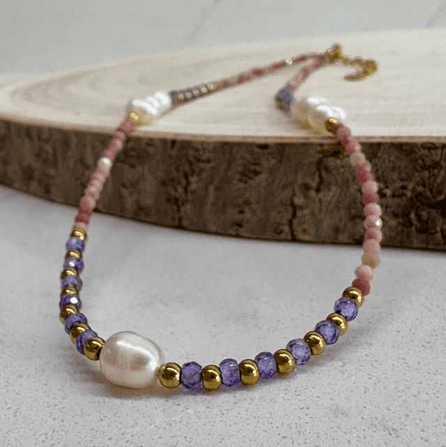 Natural Stone Necklace Amethyst